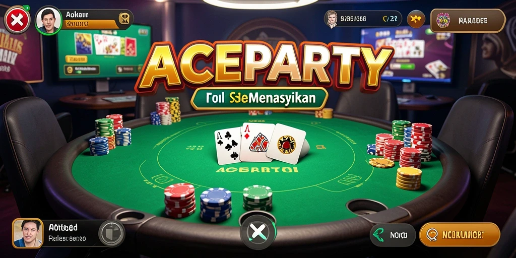 Gameplay seru di ACEPARTY dengan pemain berkompetisi dalam poker.