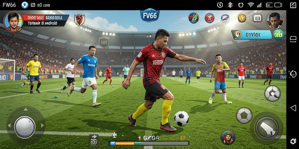 Tampilan gameplay sepak bola yang seru dan mendebarkan di FW66.
