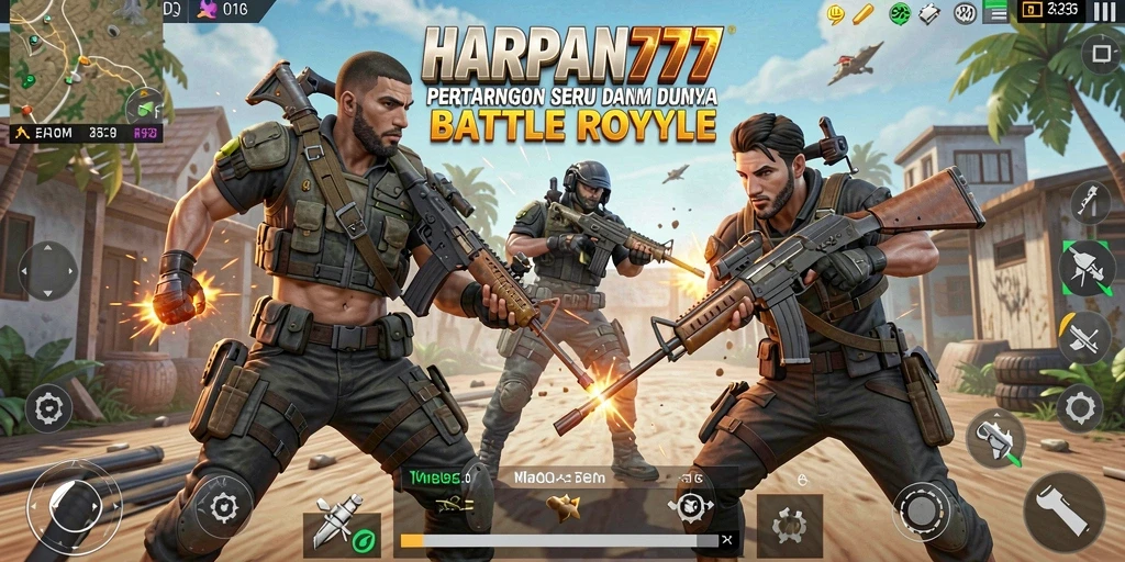 Tampilan screenshot utama HARAPAN777 yang menampilkan aksi pertempuran seru.