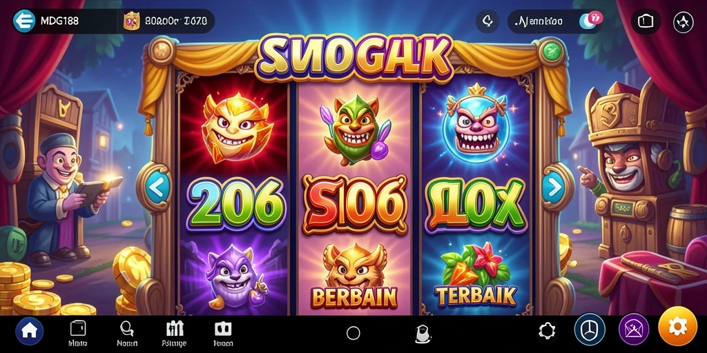 Tampilan menarik dari gameplay MDG188 yang penuh warna dan fitur Slot.