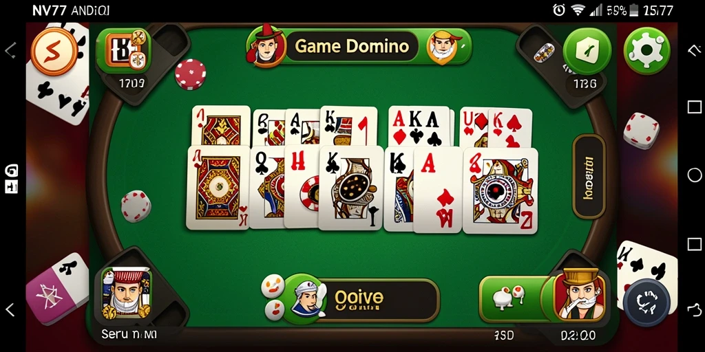 Screenshot gameplay NV77 dengan tampilan menarik permainan Domino.