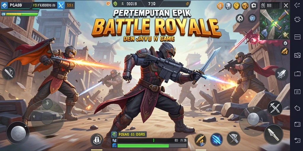 Screenshot gameplay POA88 yang menampilkan aksi pertempuran Battle Royale yang mendebarkan.