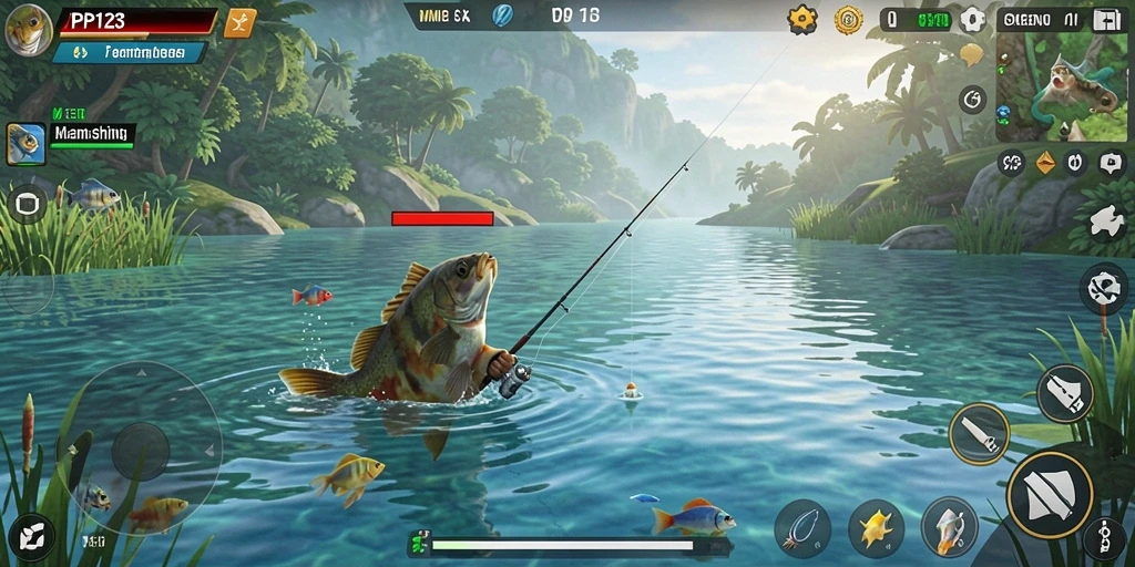 Tangkapan ikan besar di gameplay PP123 yang memukau.