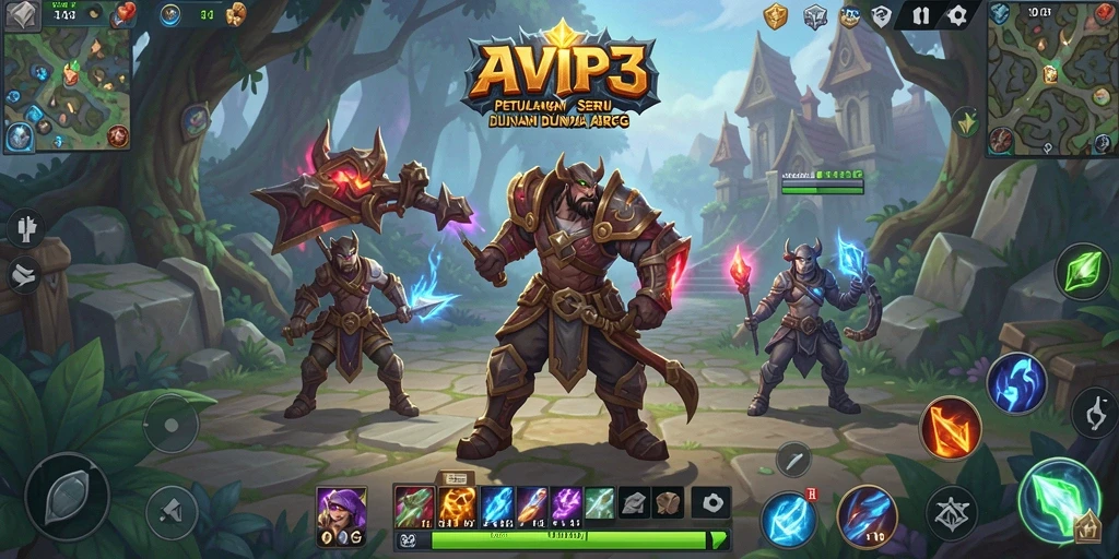 Screenshot gameplay yang menampilkan aksi pertarungan seru dalam RVIP3.